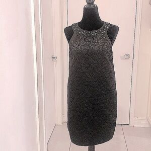 IMPERIAL, Little Black Sleeveless Short Lace Dress with gold studs/spike Size 6